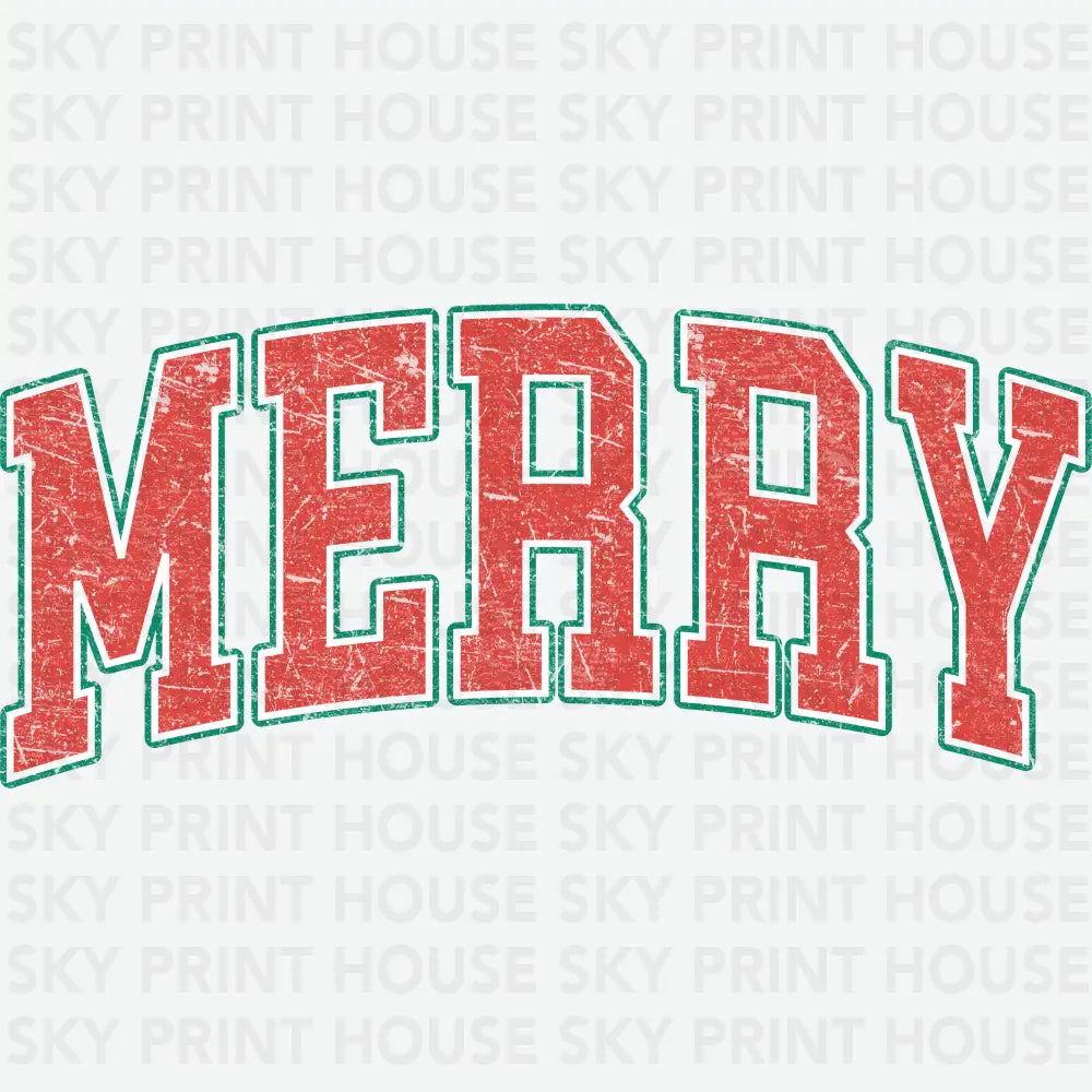 College Merry - Christmas Ready to Press DTF Transfer
