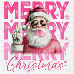 Cool Pink Santa - Christmas Ready to Press DTF Transfer