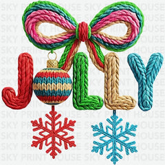 Faux Yarn Jolly - Christmas Ready to Press DTF Transfer