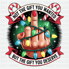 Funny Christmas Middle Finger - Christmas Ready to Press DTF Transfer