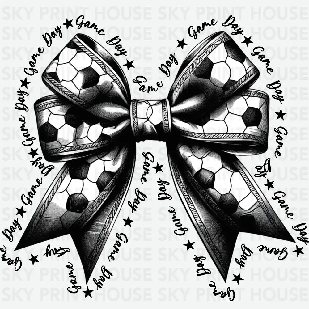 Game Day Soccer Coquette Bow Game Day Ready to Press DTF Transfer