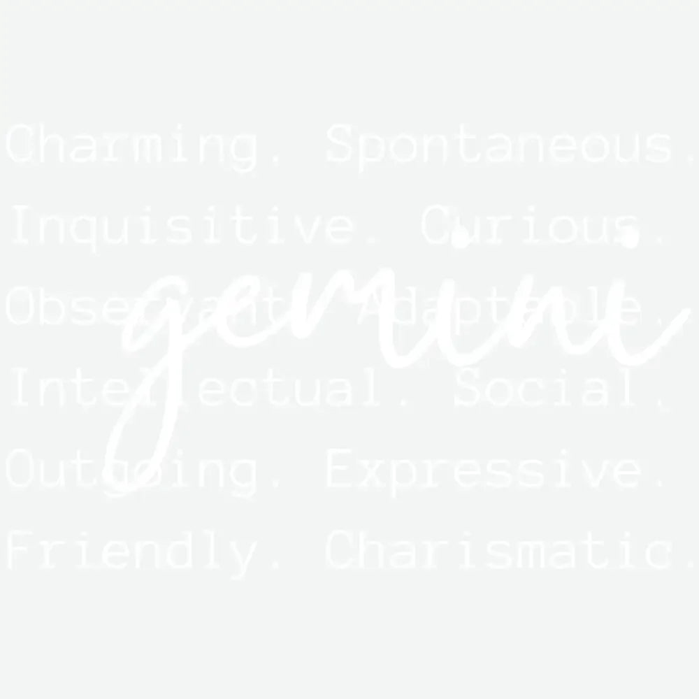 Gemini Qualities Zodiacs And Horoscopes Ready to Press DTF Transfer