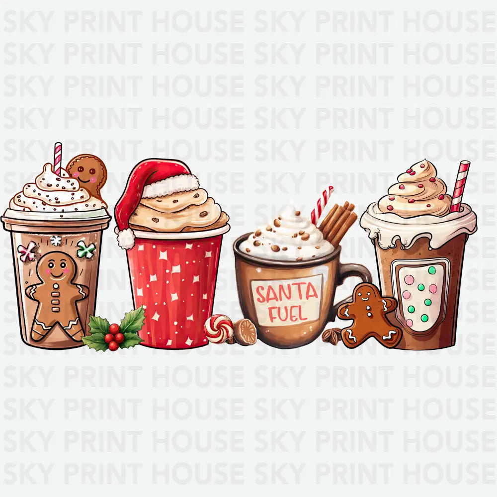 Gingerbread Christmas Coffee - Christmas Ready to Press DTF Transfer