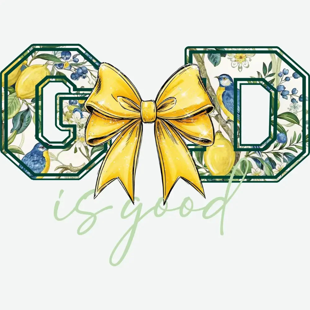 God is Good Lemonade Coquette Bow Religious Ready to Press DTF Transfer