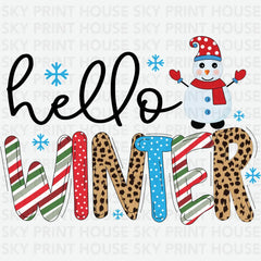 Hello Winter - Christmas Ready to Press DTF Transfer