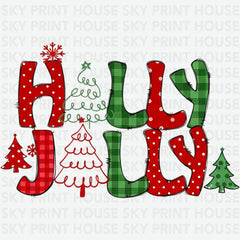 Holly Jolly Christmas - Christmas Ready to Press DTF Transfer