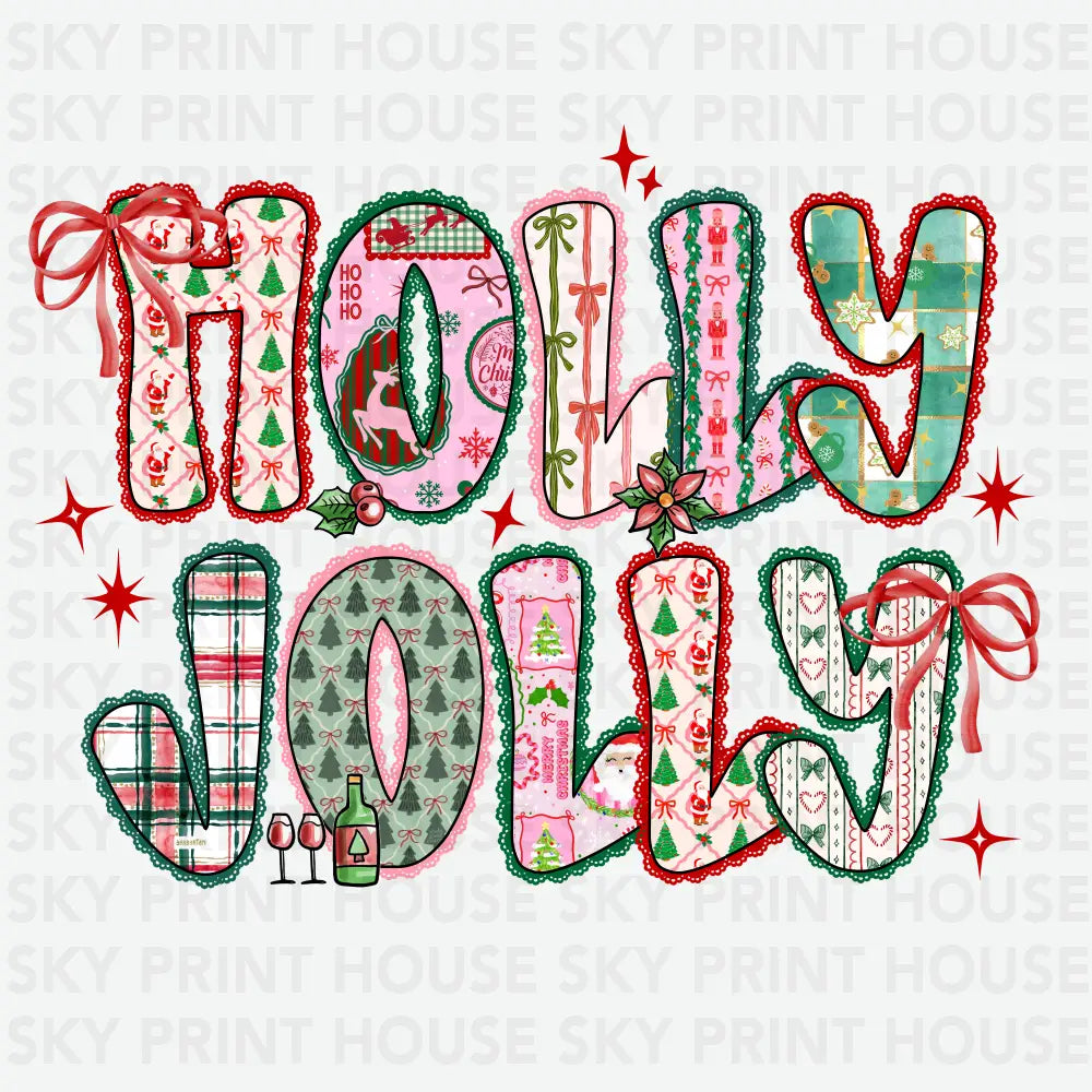 Holly Jolly - Christmas Ready to Press DTF Transfer