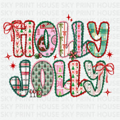Holly Jolly - Christmas Ready to Press DTF Transfer