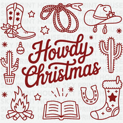 Howdy Christmas - Christmas Ready to Press DTF Transfer