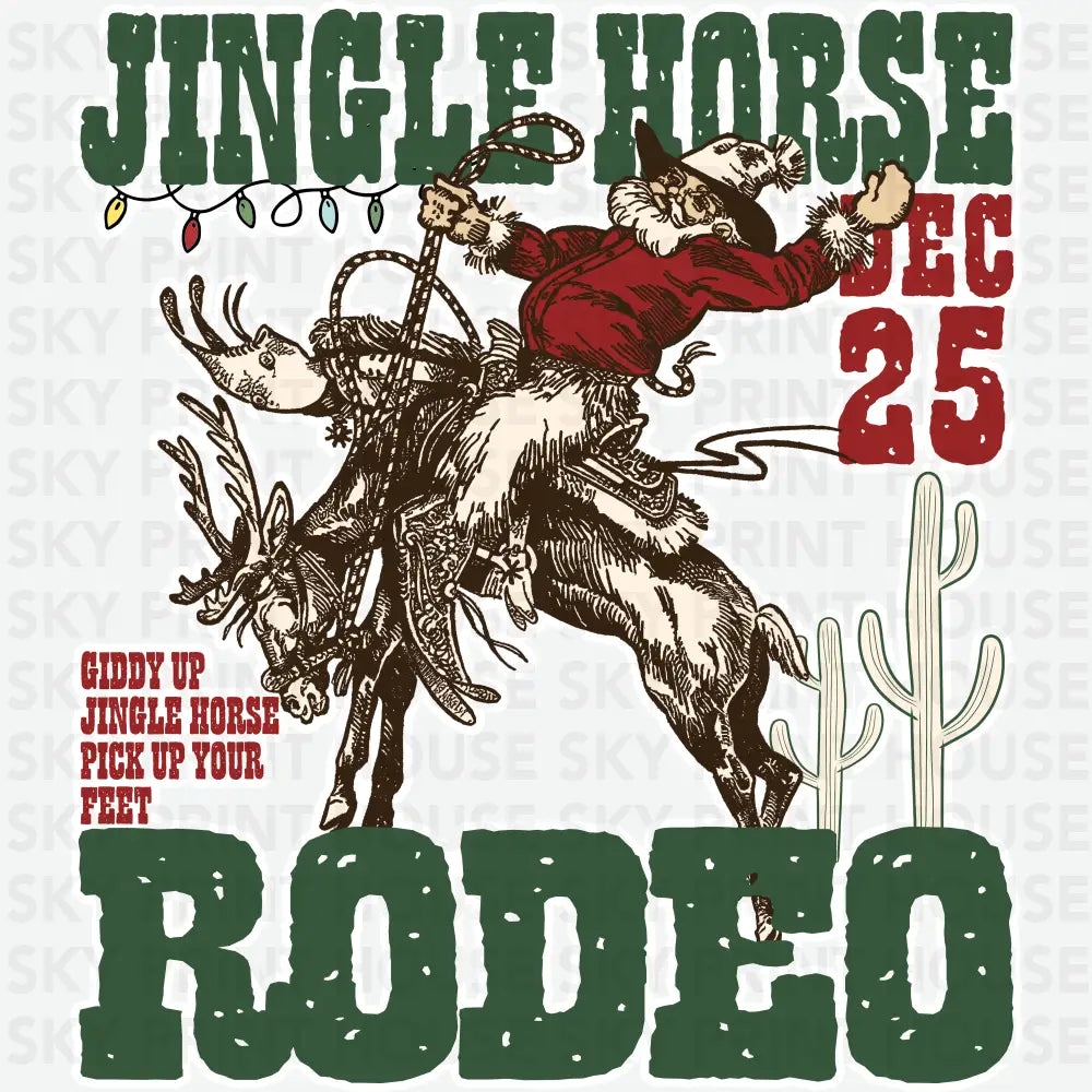 Jingle Horse Rodeo - Christmas Ready to Press DTF Transfer