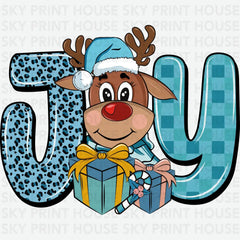 Joy Reindeer - Christmas Ready to Press DTF Transfer