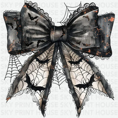 Lace Spiderweb Bat Bow Halloween Ready to Press DTF Transfer