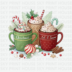 Let It Snow Christmas Coffee - Christmas Ready to Press DTF Transfer