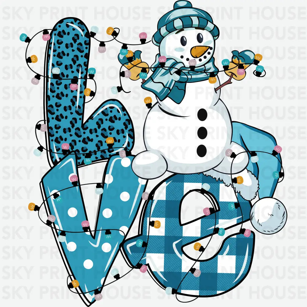 Love Snow Man Christmas - Christmas Ready to Press DTF Transfer