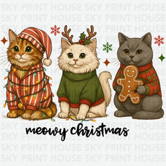 Meowy Christmas - Christmas Ready to Press DTF Transfer