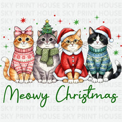 Meowy Christmas - Christmas Ready to Press DTF Transfer