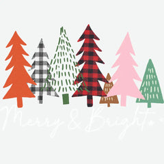 Merry & Bright Trees - Christmas Ready to Press DTF Transfer