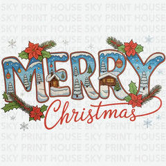 Merry Christmas Festive Xmas Holiday- Ready to Press DTF Transfer