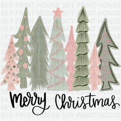 Merry Christmas Trees - Christmas Ready to Press DTF Transfer