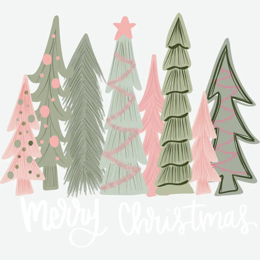 Merry Christmas Trees - Christmas Ready to Press DTF Transfer