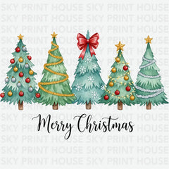 Merry Christmas Trees - Christmas Ready to Press DTF Transfer