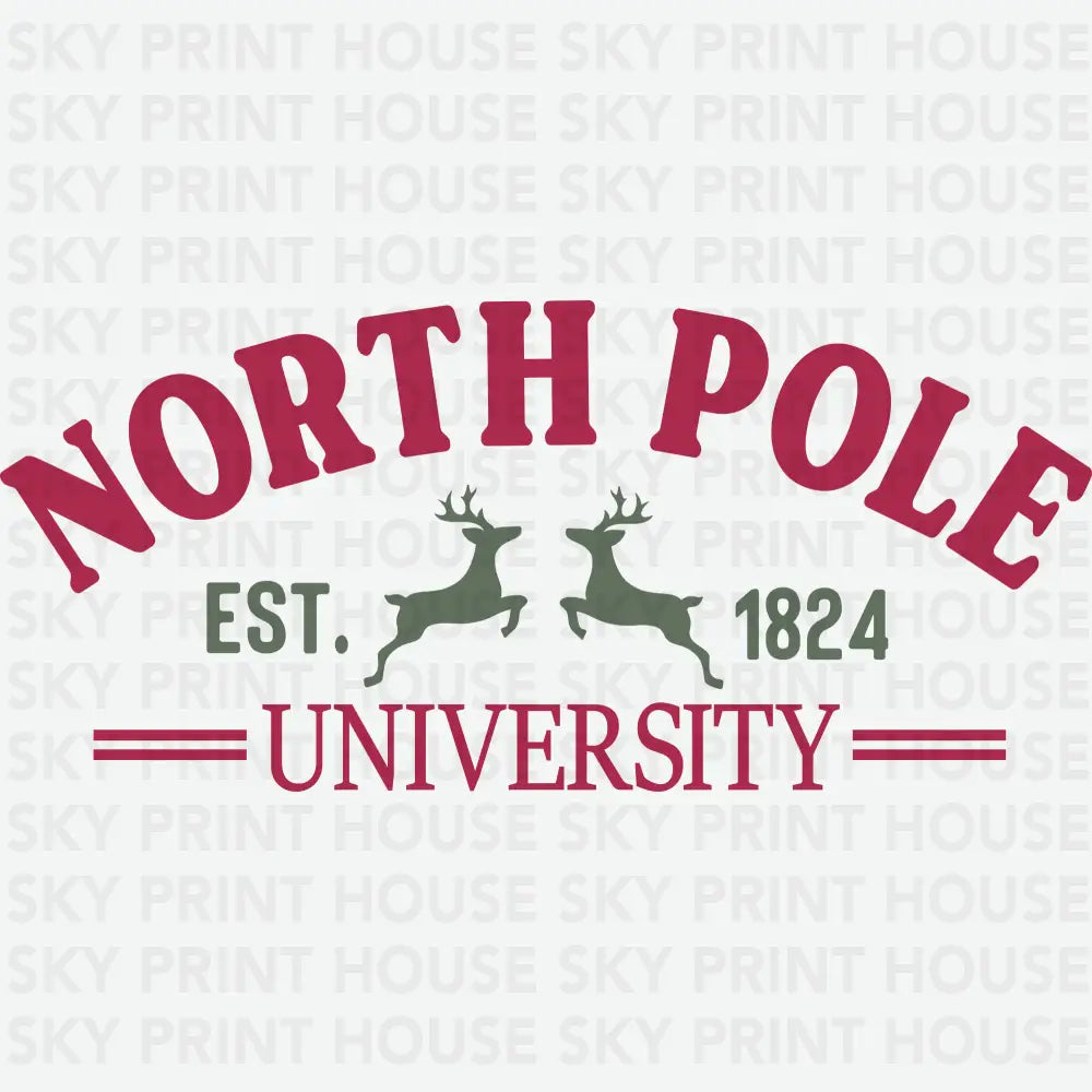 North Pole University - Christmas Ready to Press DTF Transfer