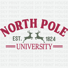 North Pole University - Christmas Ready to Press DTF Transfer