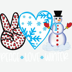 Peace Love Winter - Christmas Ready to Press DTF Transfer