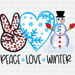 Peace Love Winter - Christmas Ready to Press DTF Transfer