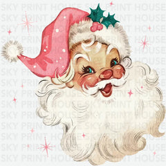 Pink Santa - Christmas Ready to Press DTF Transfer