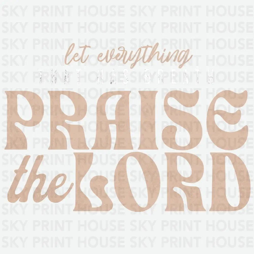 Praise the Lord Religious Ready to Press DTF Transfer 2 INCH (NECK LABEL) / Light Color Design