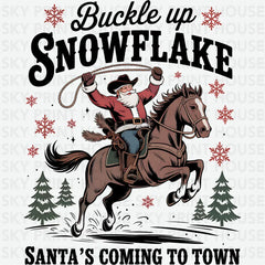 Retro Christmas Cowboy Santa - Christmas Ready to Press DTF Transfer