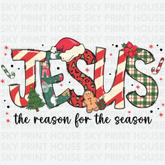Retro Jesus Christmas Reason For The Season - Christmas Ready to Press DTF Transfer