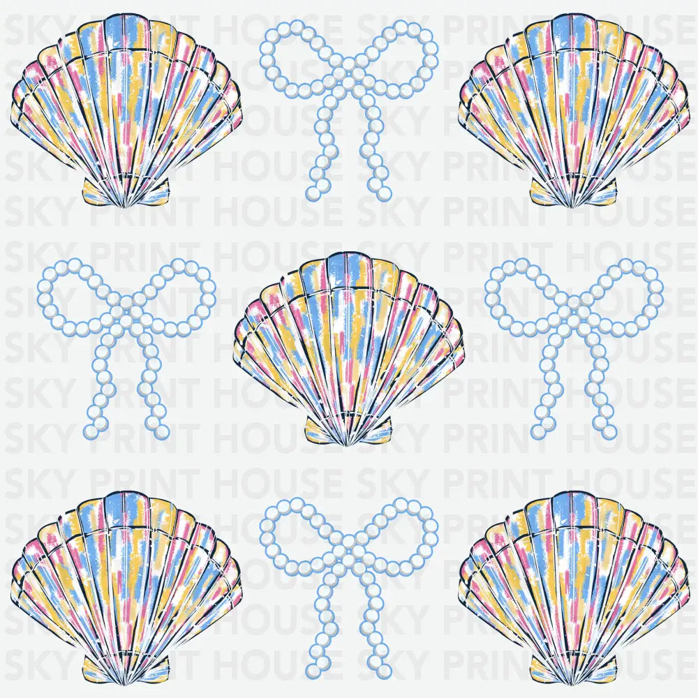 Retro Shell and Pearl Coquette Summer Ready to Press DTF Transfer