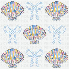 Retro Shell and Pearl Coquette Summer Ready to Press DTF Transfer