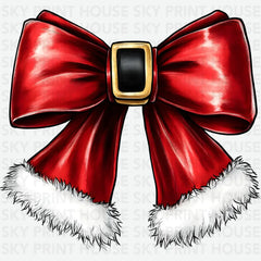Santa Bow - Christmas Ready to Press DTF Transfer