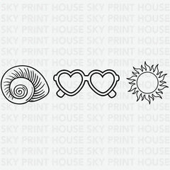 Shell Sunglasses Sun Summer Ready to Press DTF Transfer