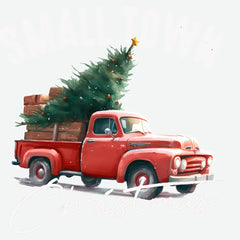 Small Town Christmas Red Car - Christmas Ready to Press DTF Transfer