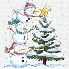 Snowman Christmas Tree - Christmas Ready to Press DTF Transfer