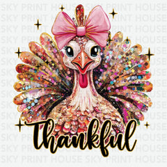 Thankful Turkey Thanksgiving Ready to Press DTF Transfer