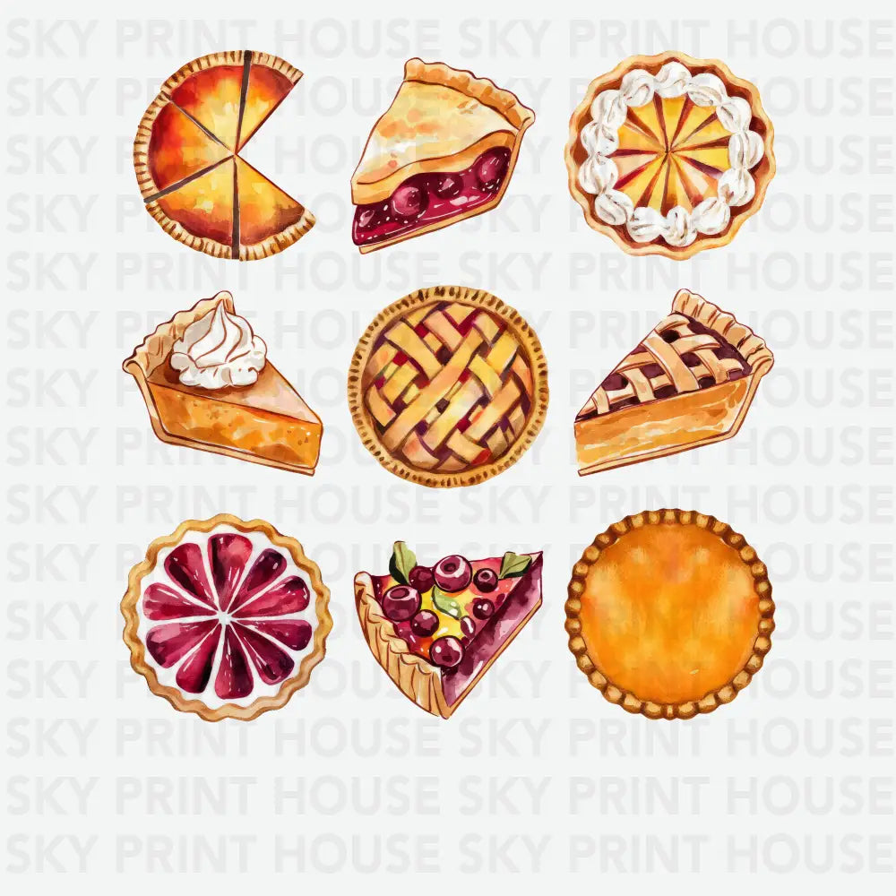 Thanksgiving Pie Thanksgiving Ready to Press DTF Transfer