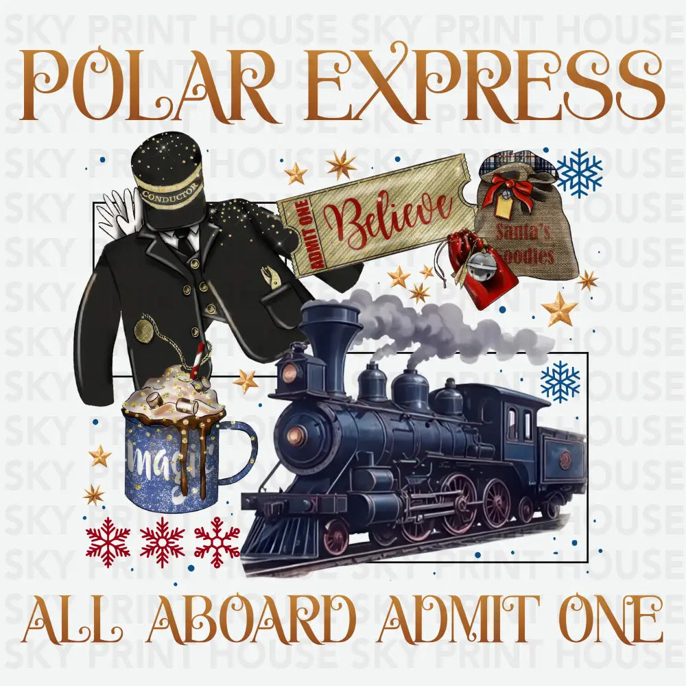 Train & Hot Cocoa - Christmas Ready to Press DTF Transfer
