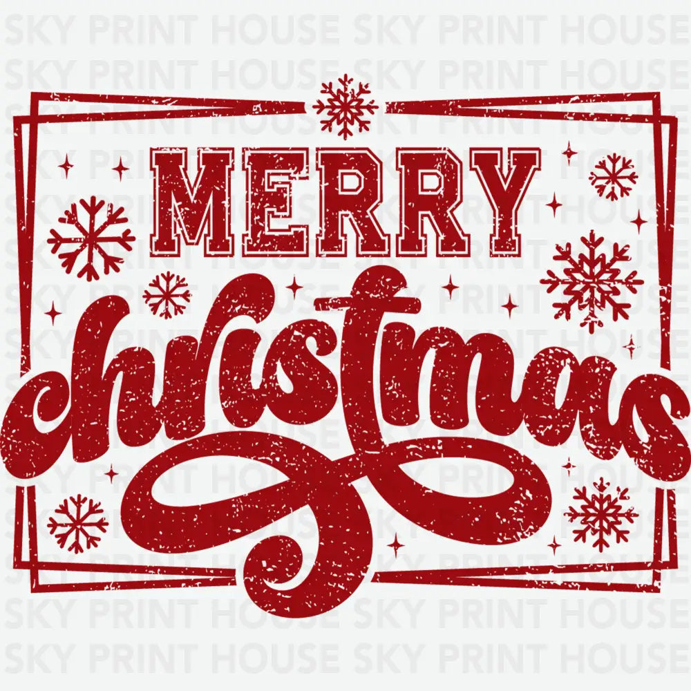 Vintage Merry Christmas - Christmas Ready to Press DTF Transfer