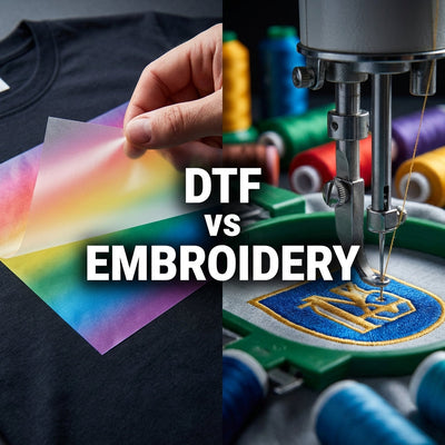 DTF Transfers vs. Embroidery: Which Custom Apparel Method is Right for You?
