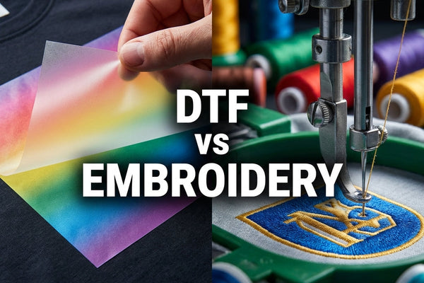 DTF Transfers vs. Embroidery: Which Custom Apparel Method is Right for You?
