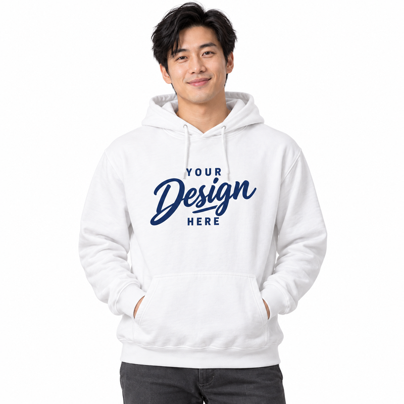 Custom Unisex Garment-Dyed Lightweight Fleece Hooded Sweatshirt