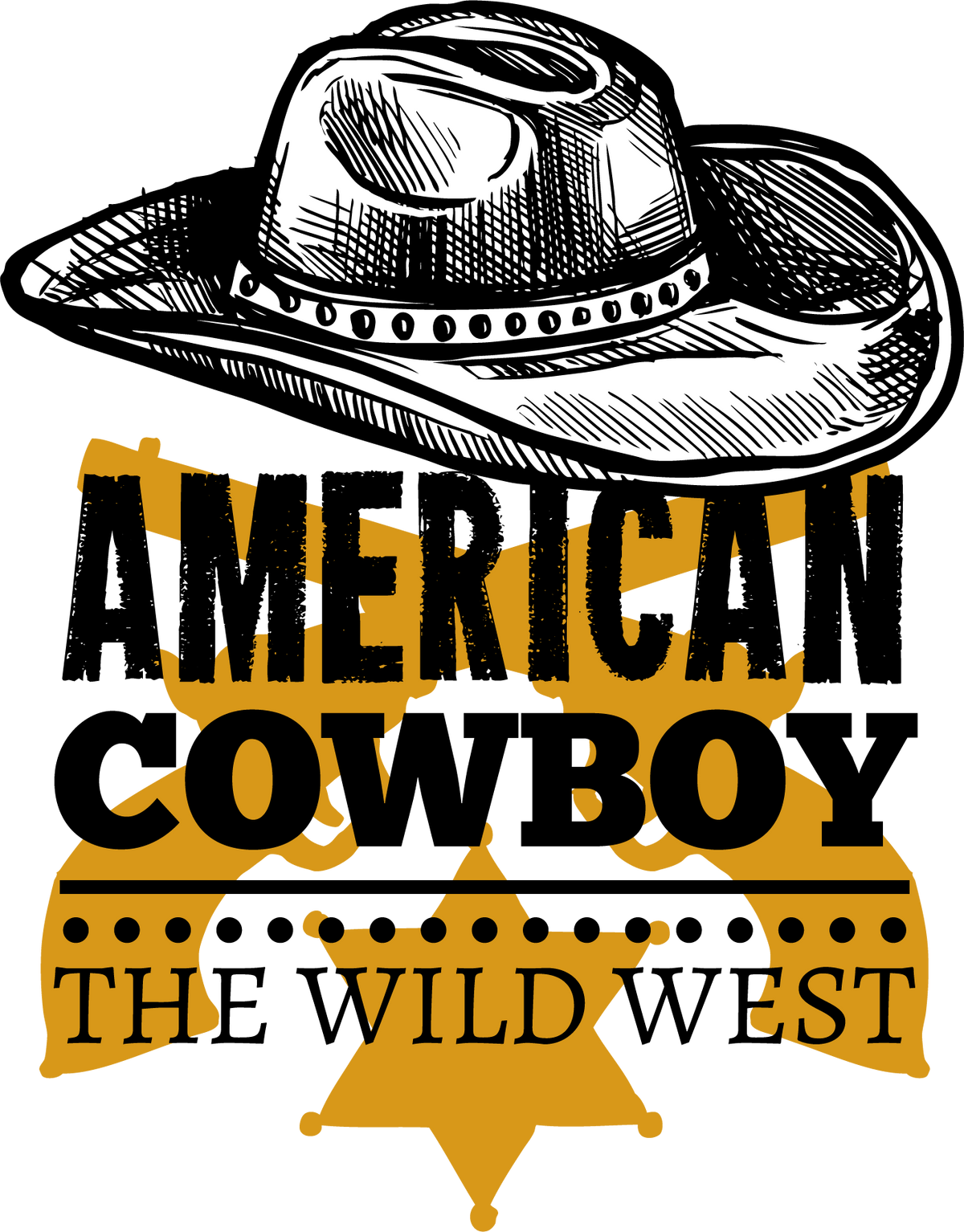 American Cowboy Wild West - Rodeo Ready to Press DTF Transfer