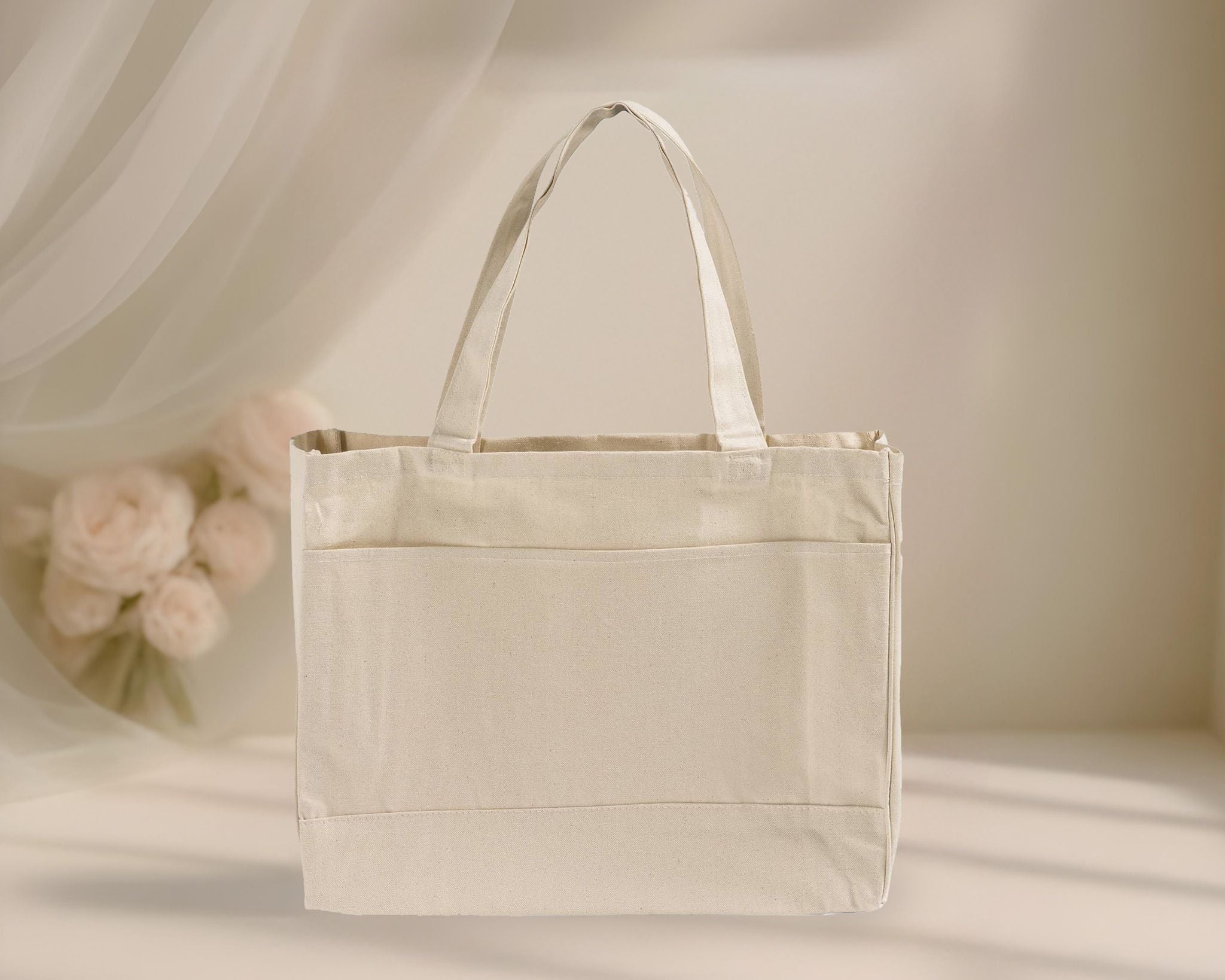 Blank Stylish Canvas Tote Bag — 12oz Cotton | Two-Tone