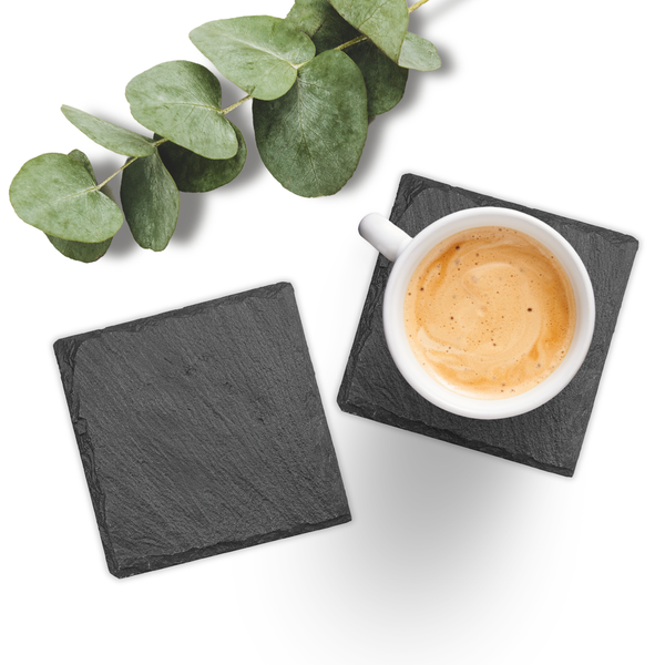 Premium Blank Slate Coasters – Natural Stone (Round or Square) | Ready for Customization