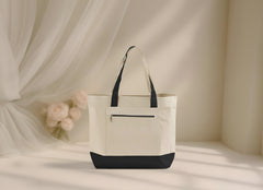 Blank Ultimate Zip Canvas Tote Bag — 12oz Cotton | Zipper Pocket